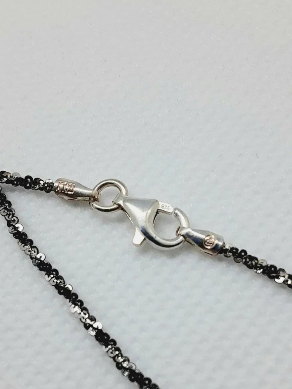 NEW 18 inch 925 oxidized wheat chain and mirrored heart pendant - Picture 6 of 12